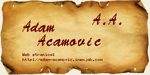 Adam Acamović vizit kartica